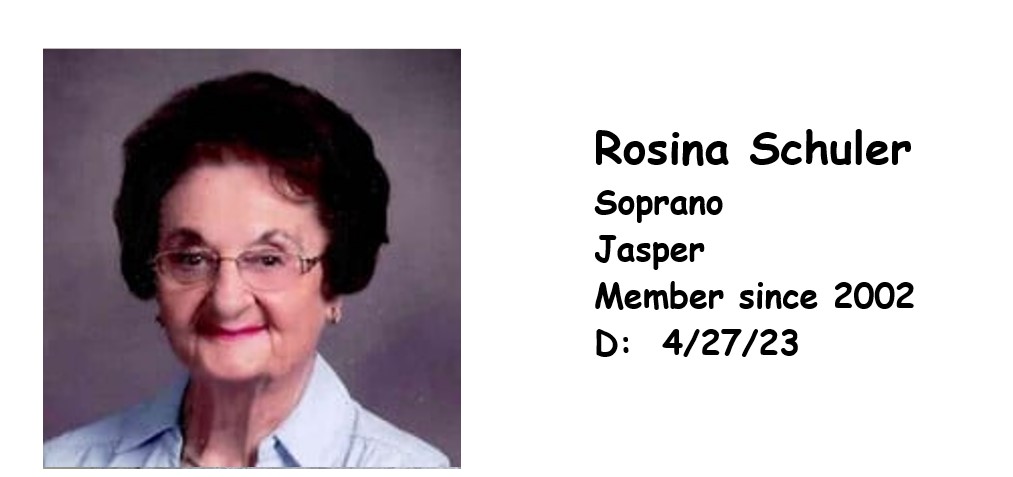 SCHULER, ROSINA SOPRANO 2002 JASPER